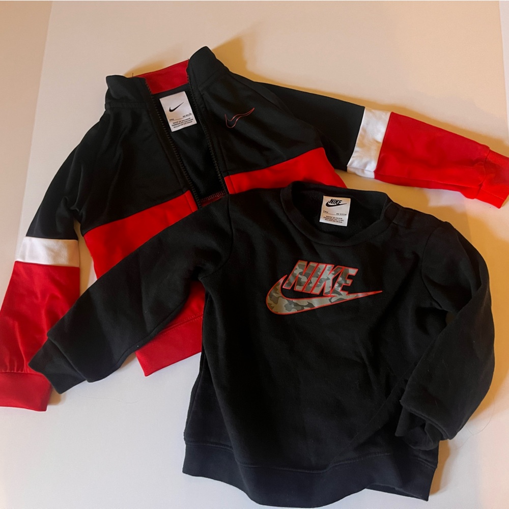Nike Black, Red & White Logo Tracksuit Set